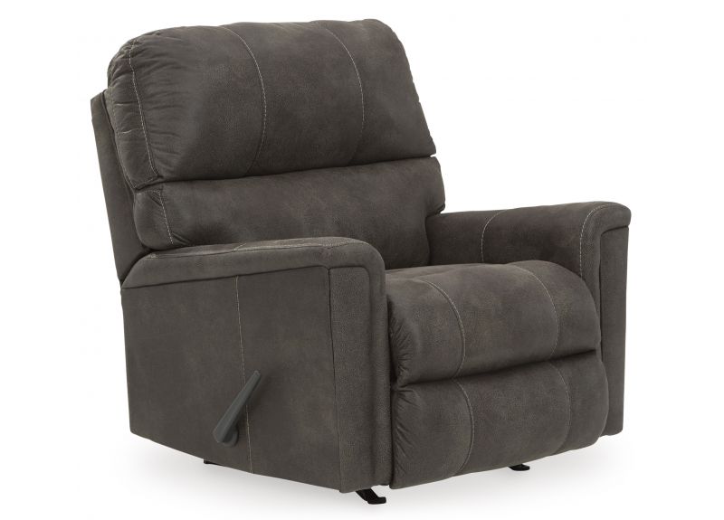 Faux Leather Manual Recliner Armchair in Smoke Colour - Nankin